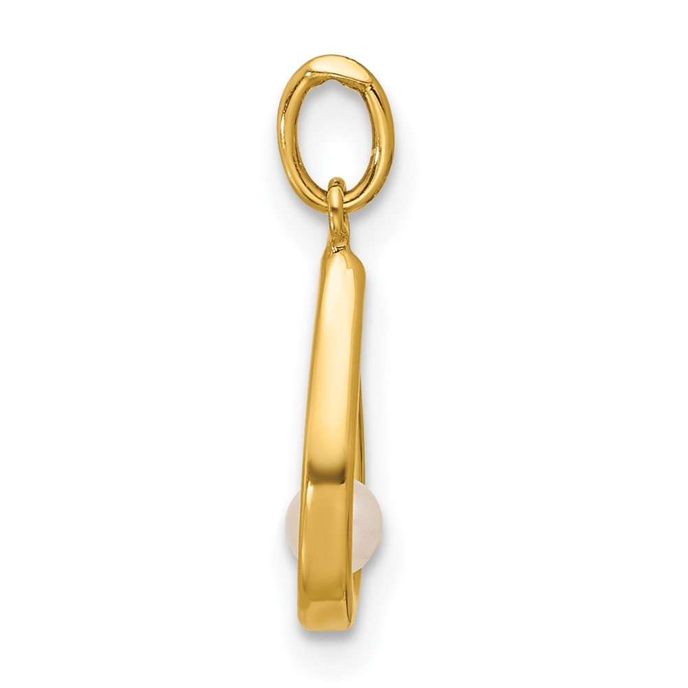 14k Yellow Gold Polished Freshwater Cultured Pearl Teardrop Pendant