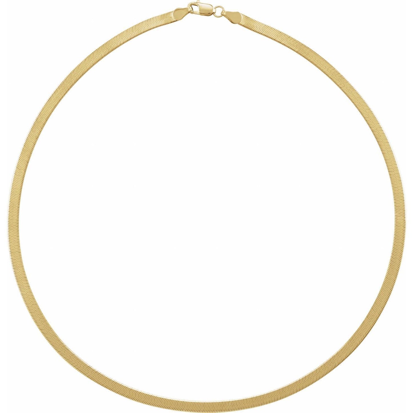 14k Yellow Gold 3.8 mm Flexible Herringbone 20" Chain Necklace