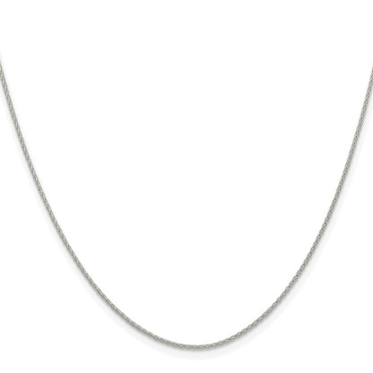 Sterling Silver Rhodium-plated .95mm Diamond-cut Round Spiga Chain