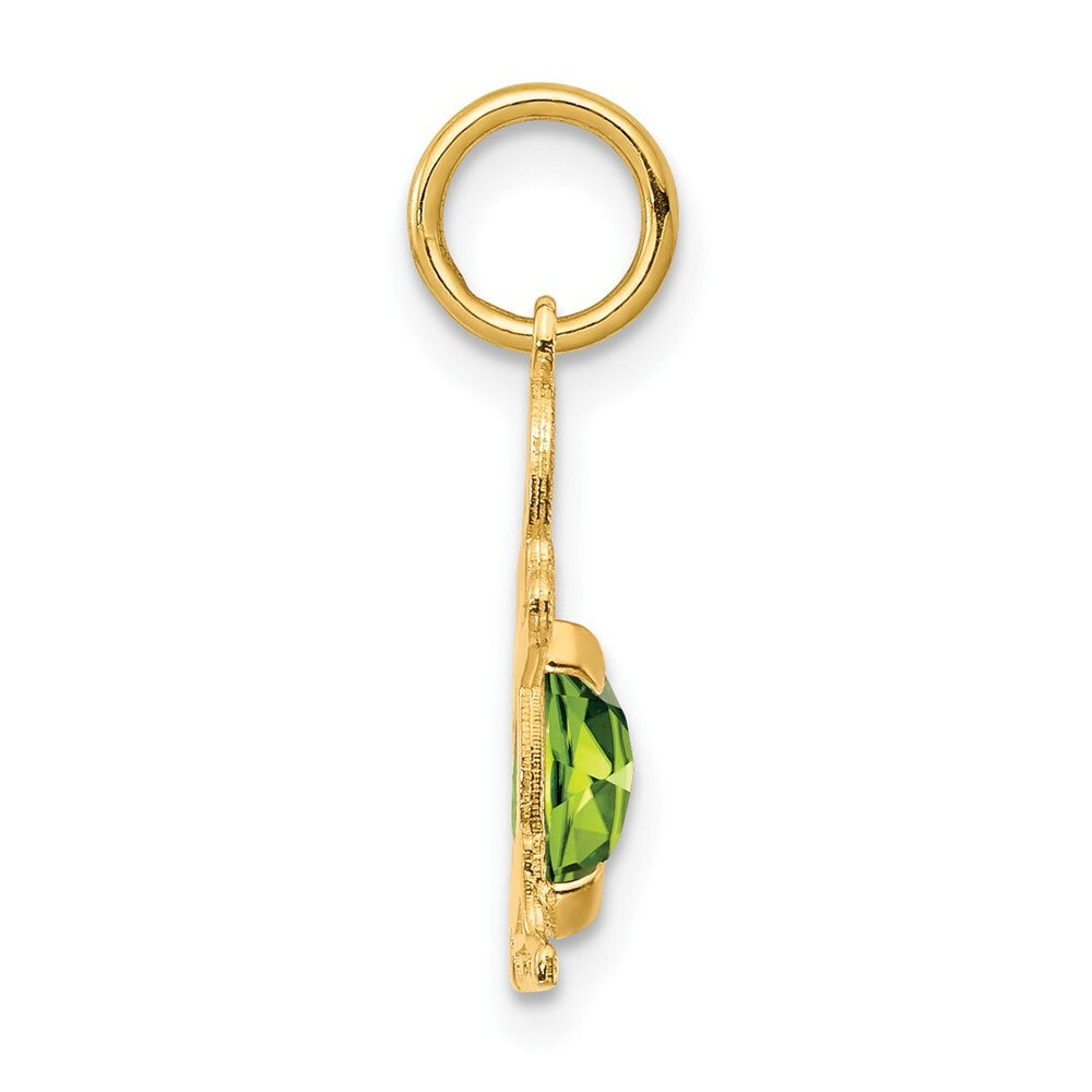 14k Yellow Gold Boy 6x4 Oval Genuine Peridot-August Pendant for Women