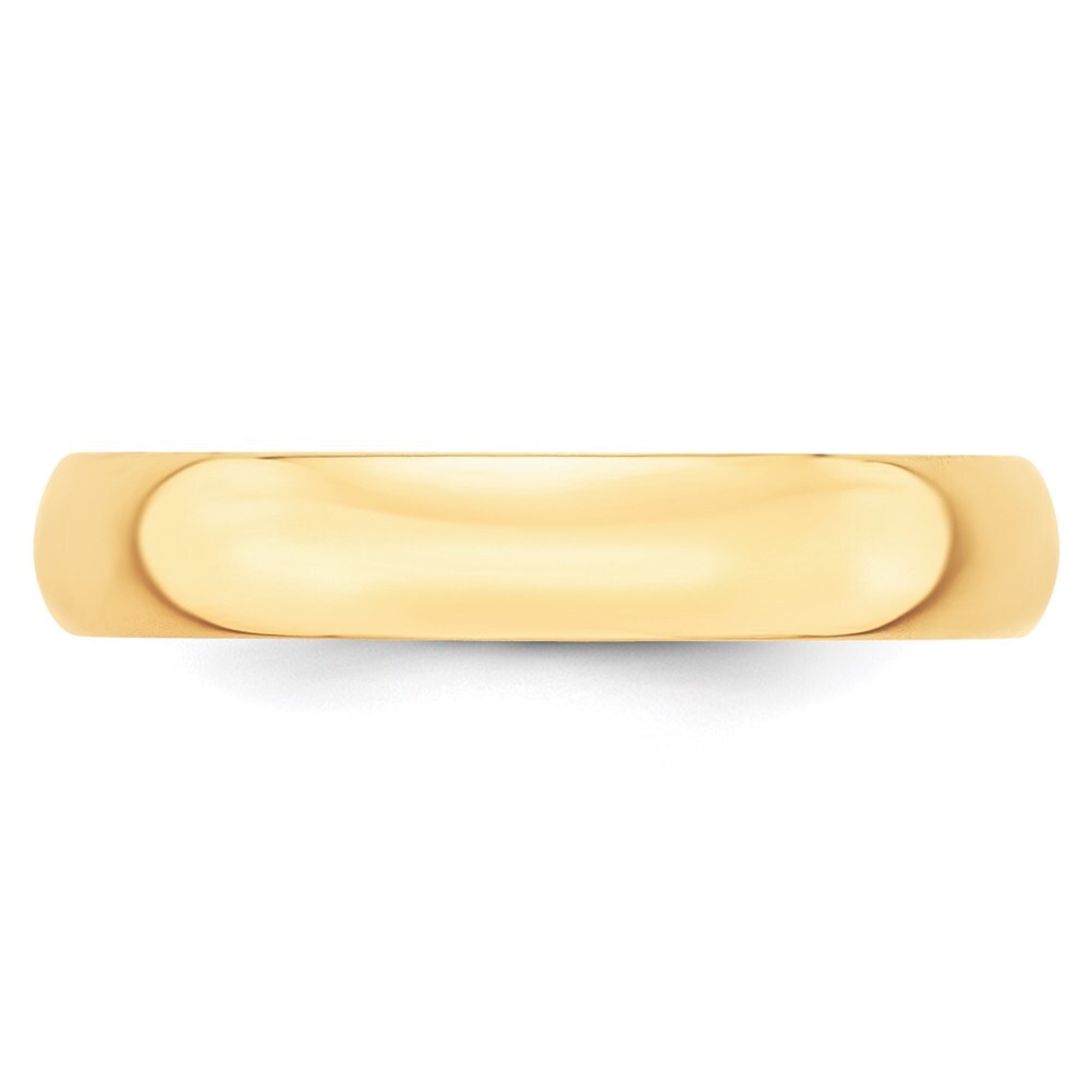 14K Yellow Gold Yellow Gold 4mm Lightweight Half Round Wedding Band Size 12