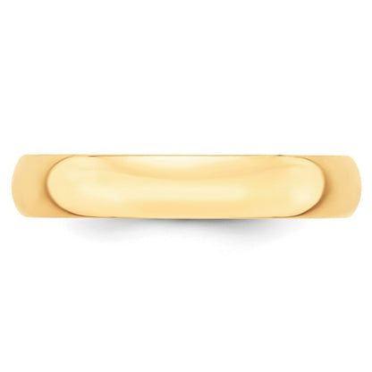 14K Yellow Gold Yellow Gold 4mm Lightweight Half Round Wedding Band Size 12