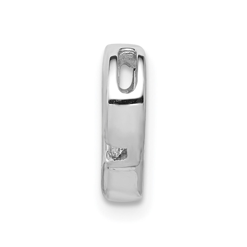 14k White Gold .01ct. Diamond Heart Chain Slide Pendant for Women