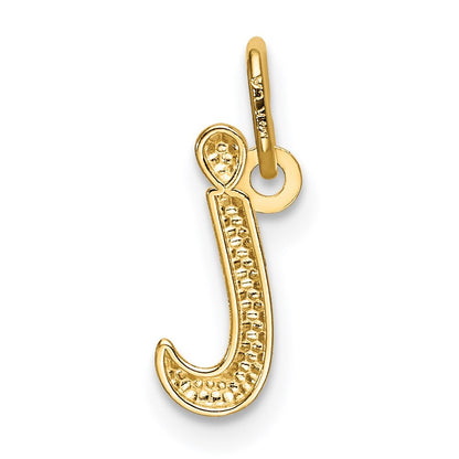 14k Yellow Gold Letter I Initial Charm Pendant for Women