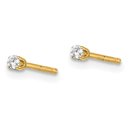 14ky .05ct. I2 K-L Diamond Stud Push-on Earrings