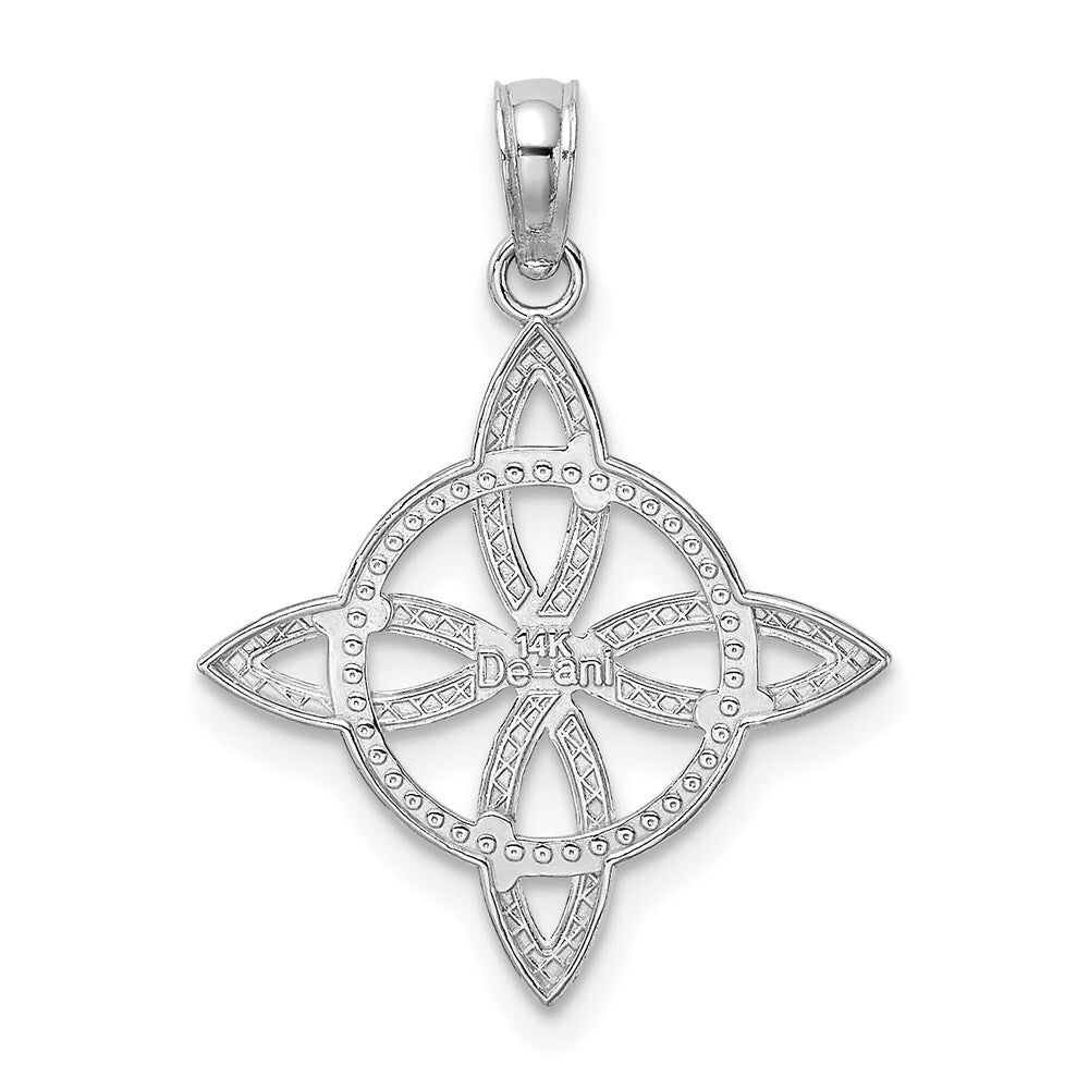 14k White Gold Small Celtic Eternity Knot Charm Pendant for Women