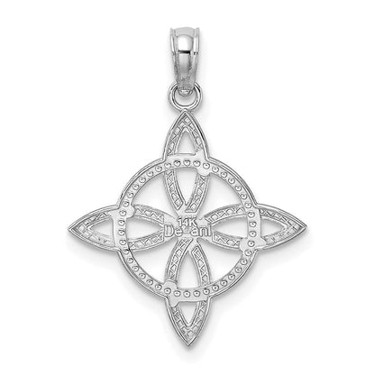 14k White Gold Small Celtic Eternity Knot Charm Pendant for Women