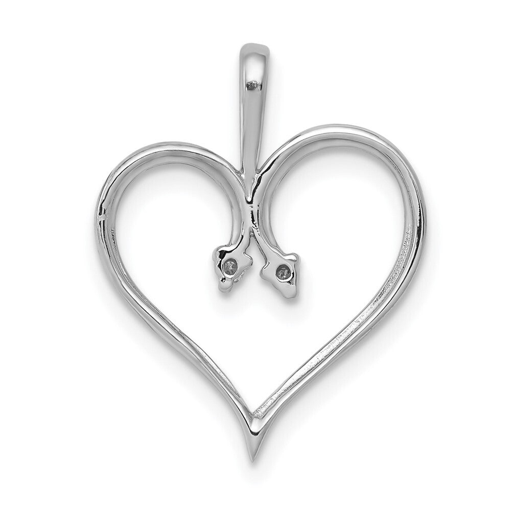 14k White Gold AA .02ct. Diamond Heart Pendant for Women