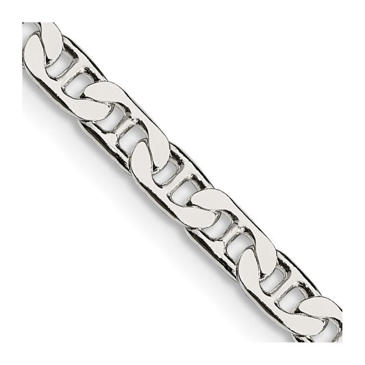 Sterling Silver 3.75mm Flat Anchor Chain Necklace