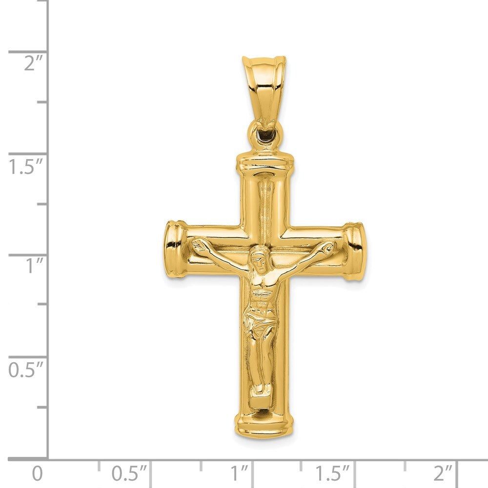 14k Yellow Gold Reversible Crucifix Pendant