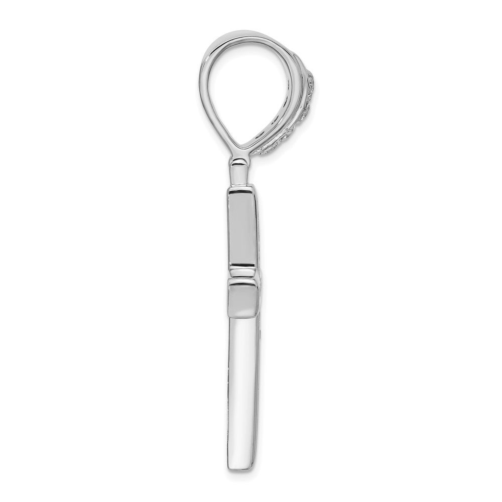 Sterling Silver Rhodium-plated Cubic Zirconia Cross Pendant