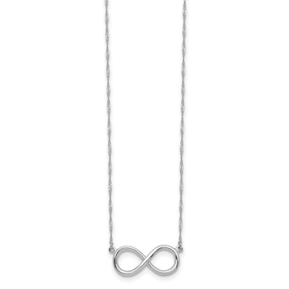 14K White Gold Polished Infinity Symbol 16.75 inch Necklace