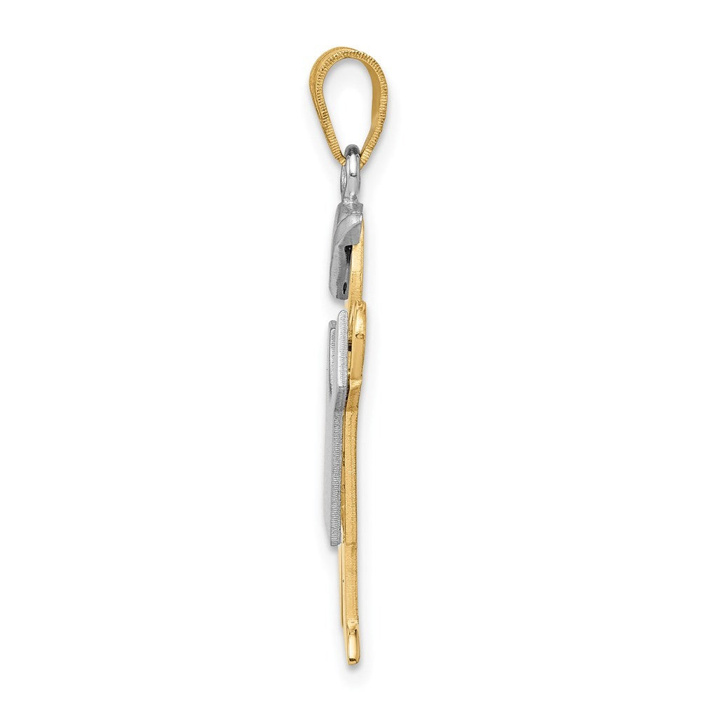 14k Two-Tone Gold Large Boy with Hat on Left Engravable Charm
