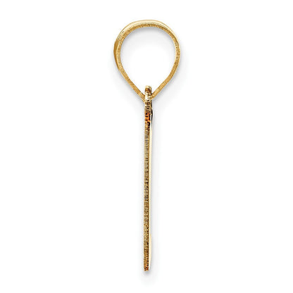 14k Yellow Gold Polished Script Letter L Initial Pendant for Women