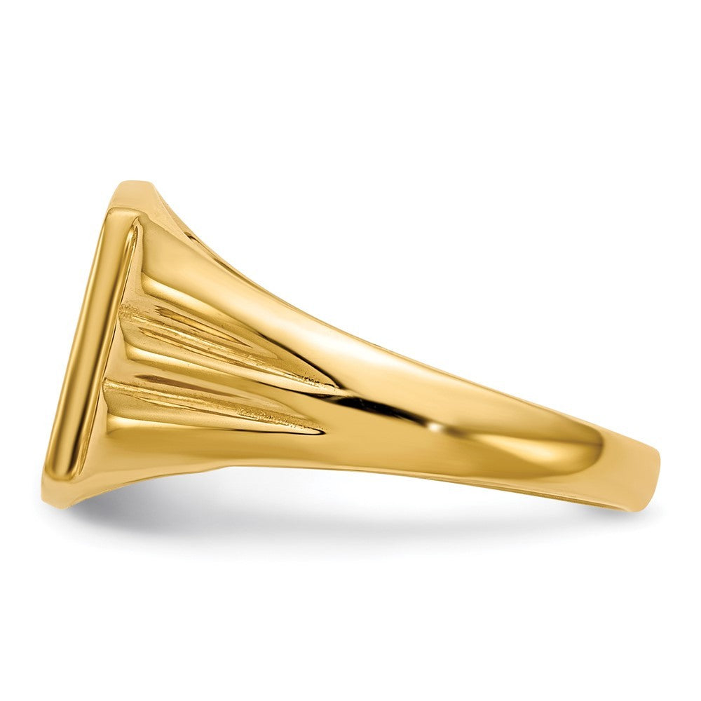 14k Yellow Gold 8.5x10.5mm Closed Back Signet Ring