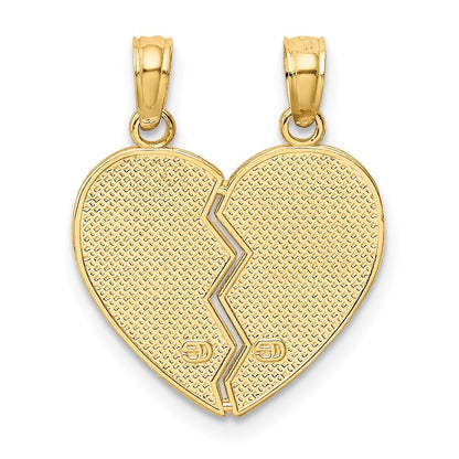 14k Yellow Gold Enameled MOTHER - DAUGHTER Break-apart Pendant for Women