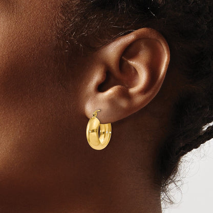 14k Yellow Gold Hoop Earrings Gift for Women
