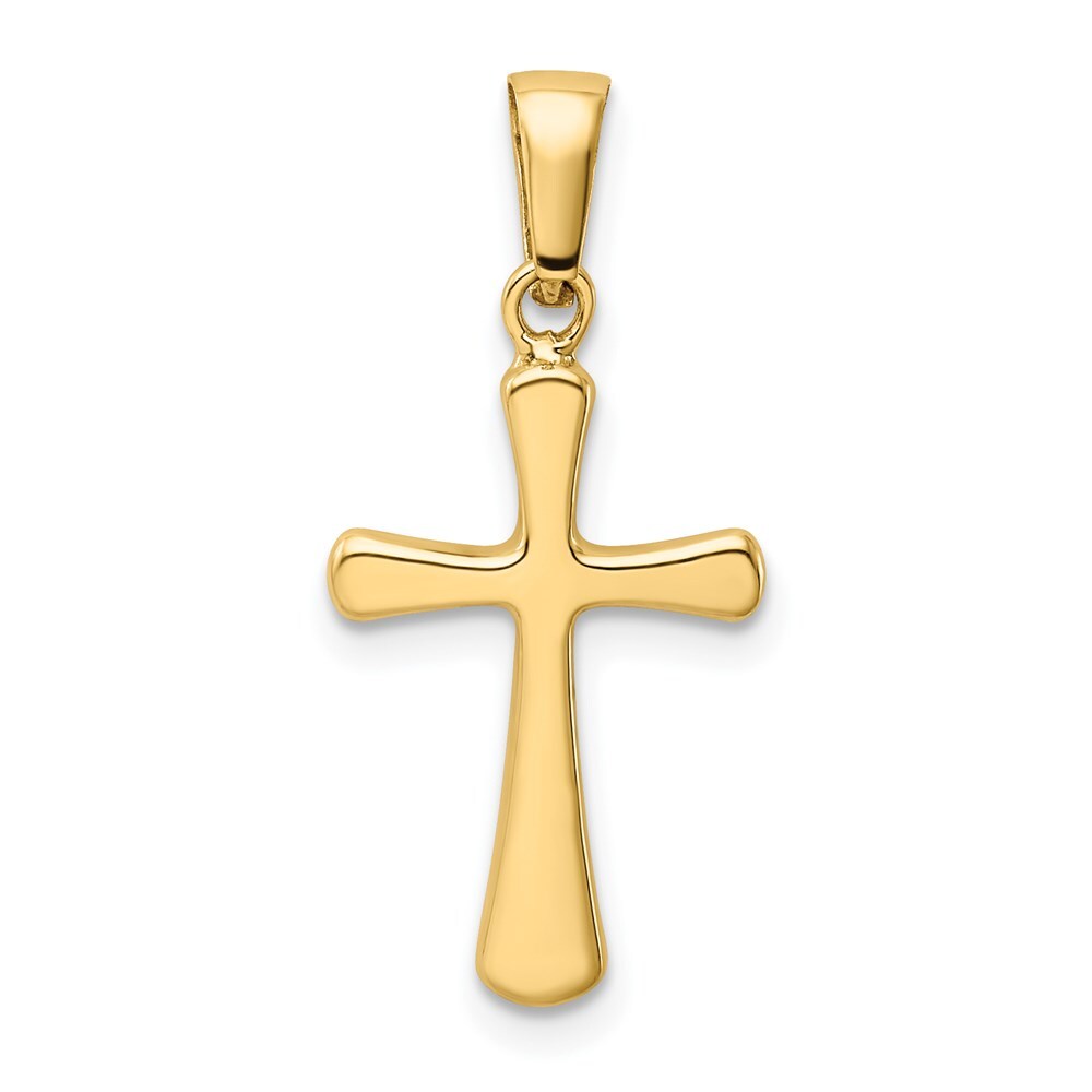 14k Yellow Gold Polished Cross Pendant for Women