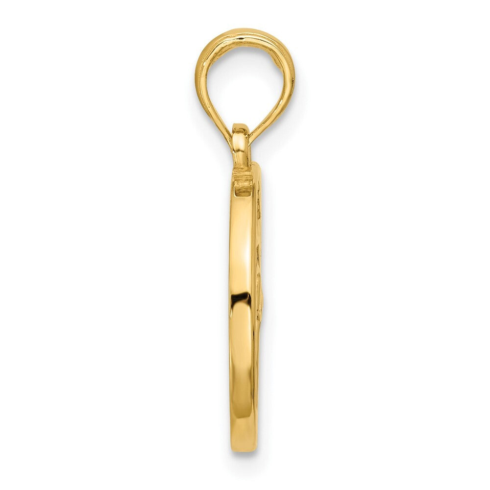 14k Yellow Gold Polished Round Libra Pendant for Women
