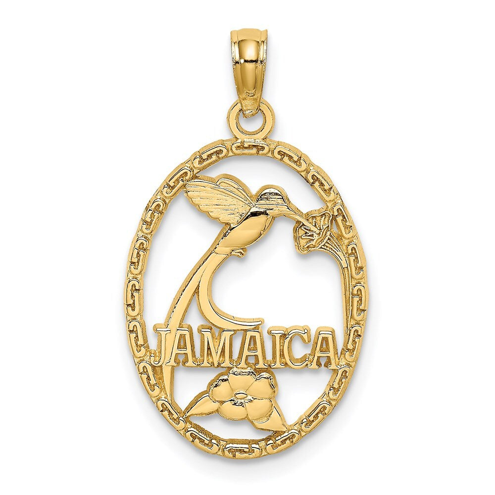 14k Yellow Gold JAMAICA Bird and Flowers Charm