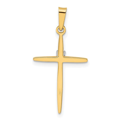 14k Yellow Gold Diamond Polished Passion Cross Pendant for Women