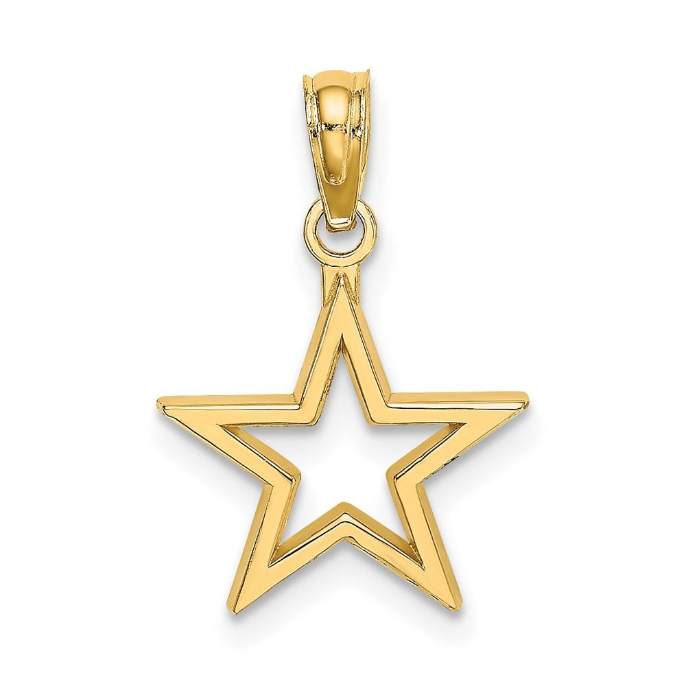 14k Yellow Gold Cut-out Star Charm Pendant