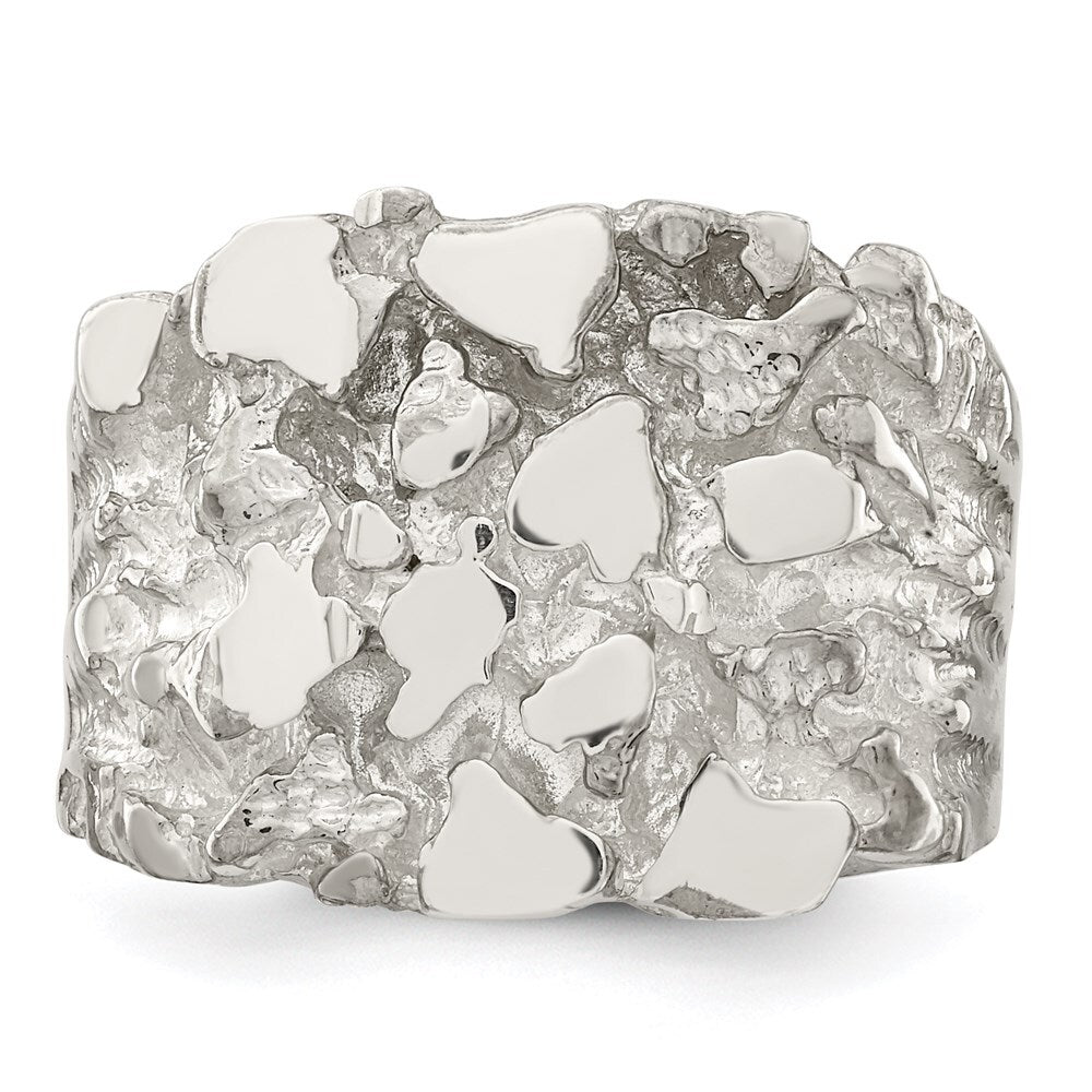 Sterling Silver Men's Nugget Ring Size 11