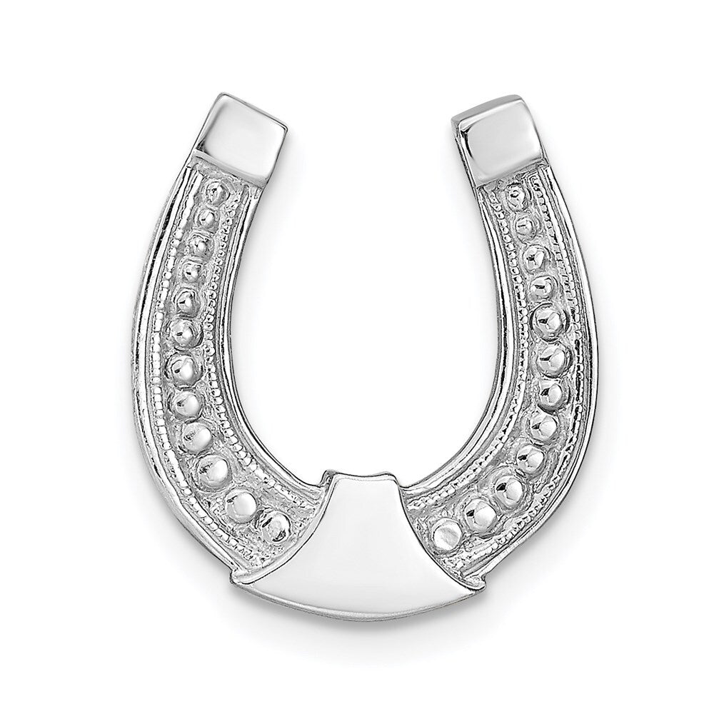 14k White Gold White Gold Horseshoe Chain Slide Charm Pendant for Women