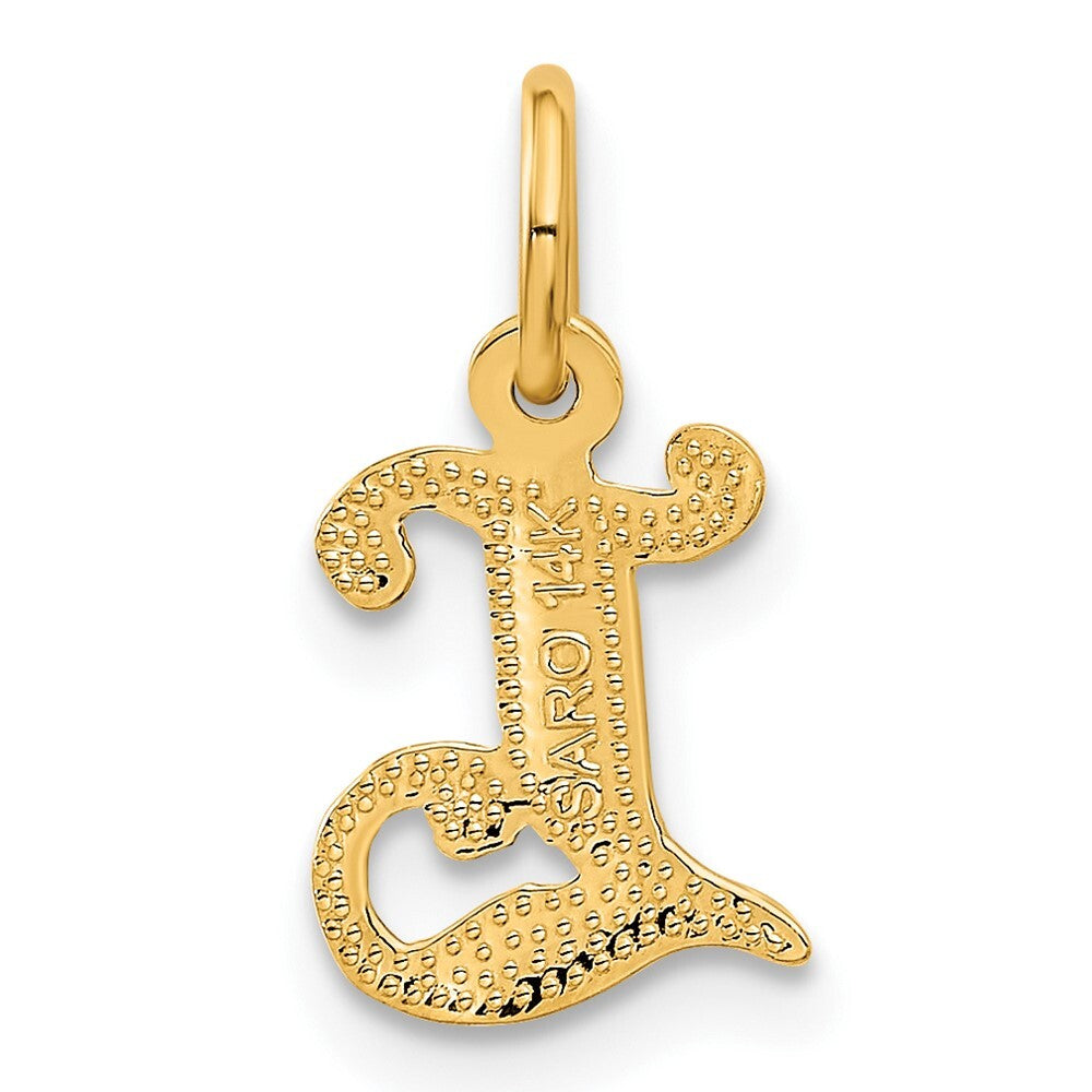 14k Yellow Gold Letter L Initial Charm Pendant for Women
