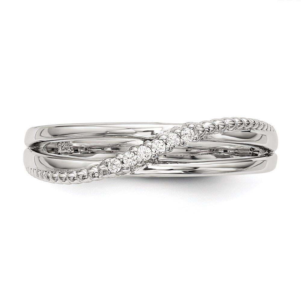 Sterling Silver Cubic Zirconia Ring Size 8