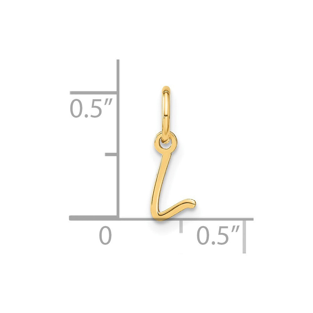 14k Yellow Gold Upper case Letter L Initial Charm Pendant for Women