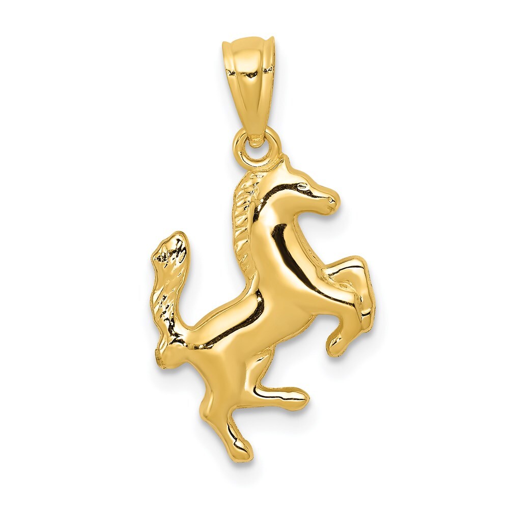 14k Yellow Gold Trotting Horse Pendant for Women