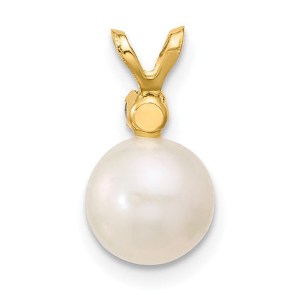 14k Yellow Gold 7-7.5mm Freshwater Cultured Pearl & Tanzanite Pendant