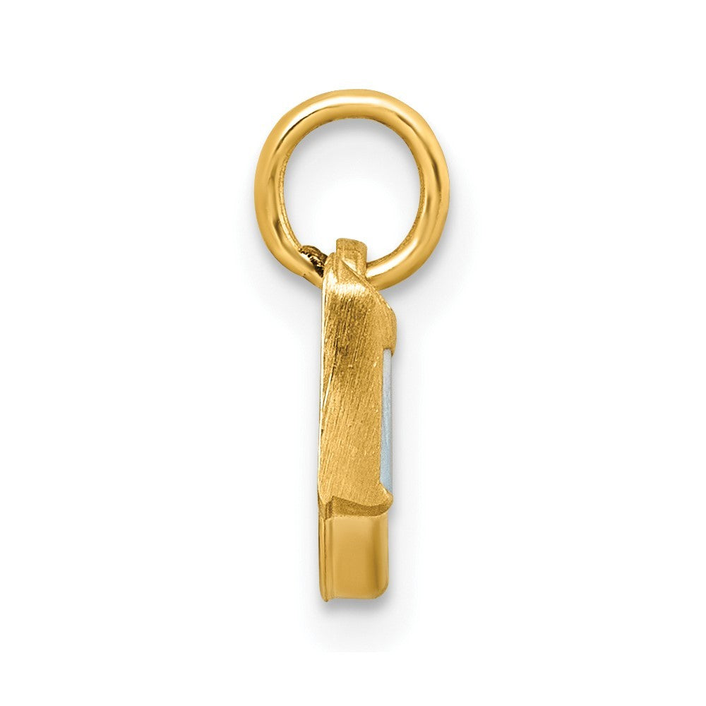14k Yellow Gold Polished Enameled Milk and Cookies Pendant