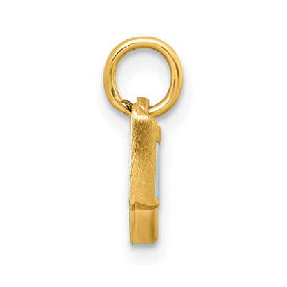 14k Yellow Gold Polished Enameled Milk and Cookies Pendant