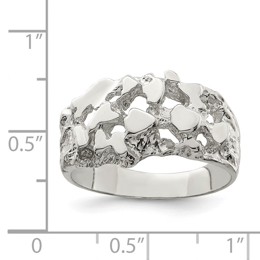 Sterling Silver Men's Nugget Ring Size 9