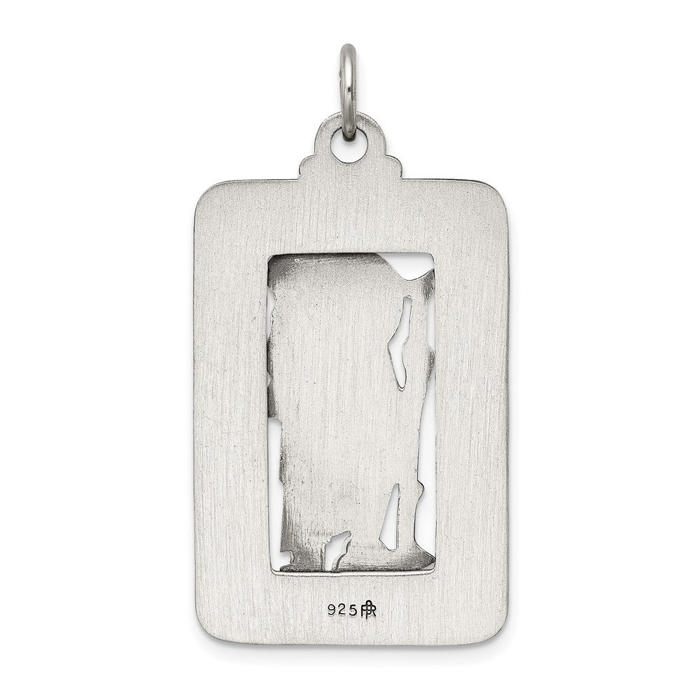 Sterling Silver Antiqued and Brushed St. Christopher Medal