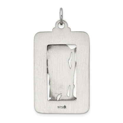 Sterling Silver Antiqued and Brushed St. Christopher Medal