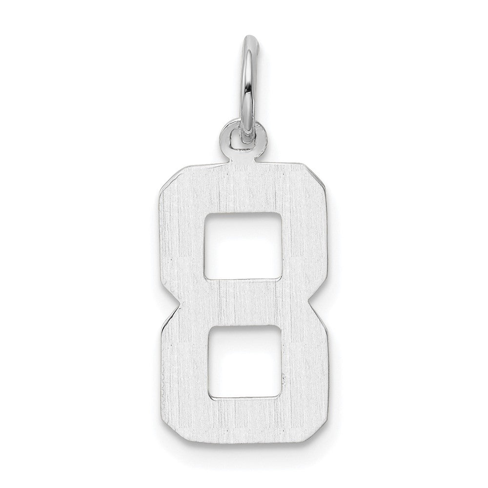 14K White Medium Polished Number 8 Charm