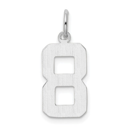 14K White Medium Polished Number 8 Charm