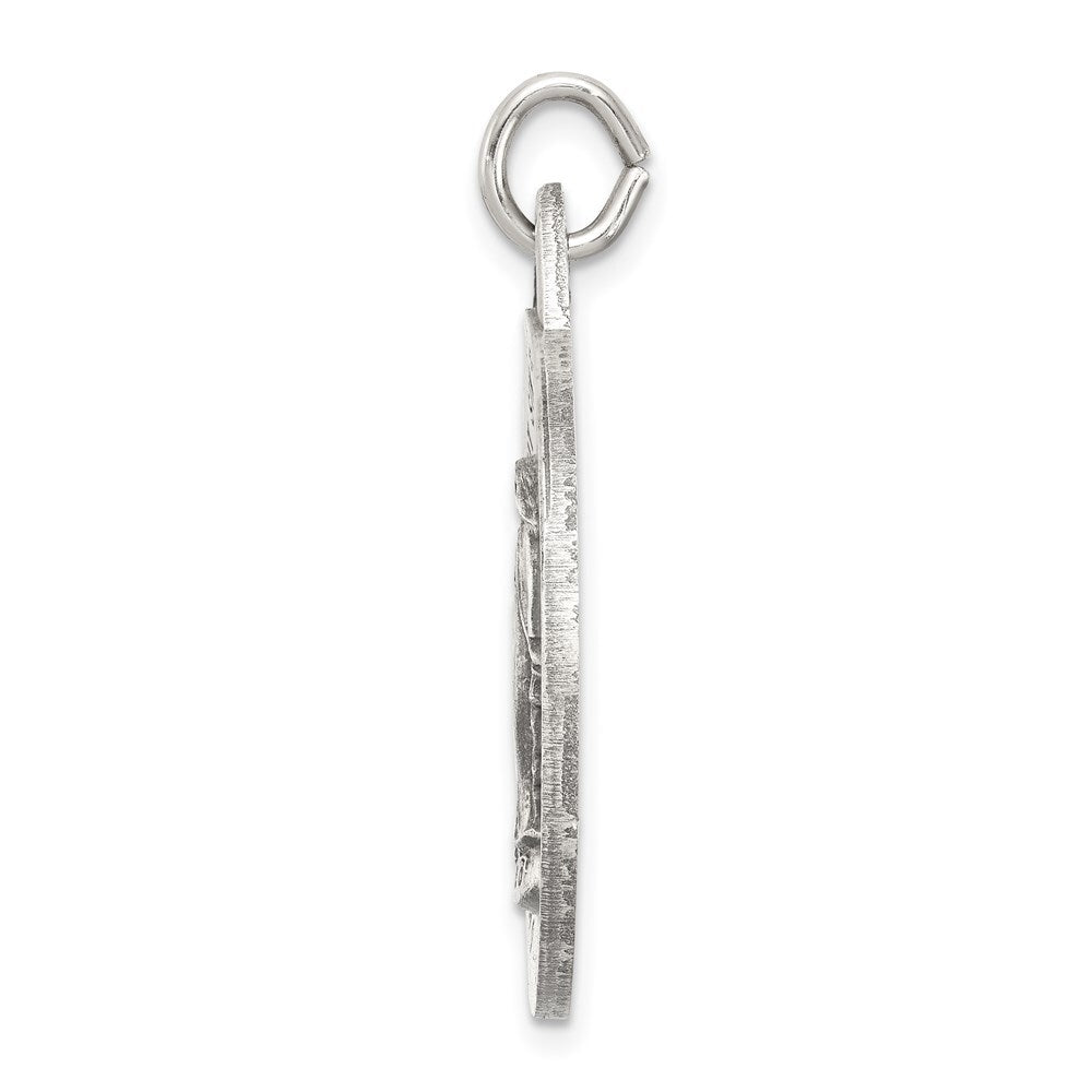 Sterling Silver Antiqued Miraculous Medal Pendant Holiday Gift for Women