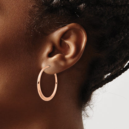 14K Rose Gold Polished Hoop Earrings