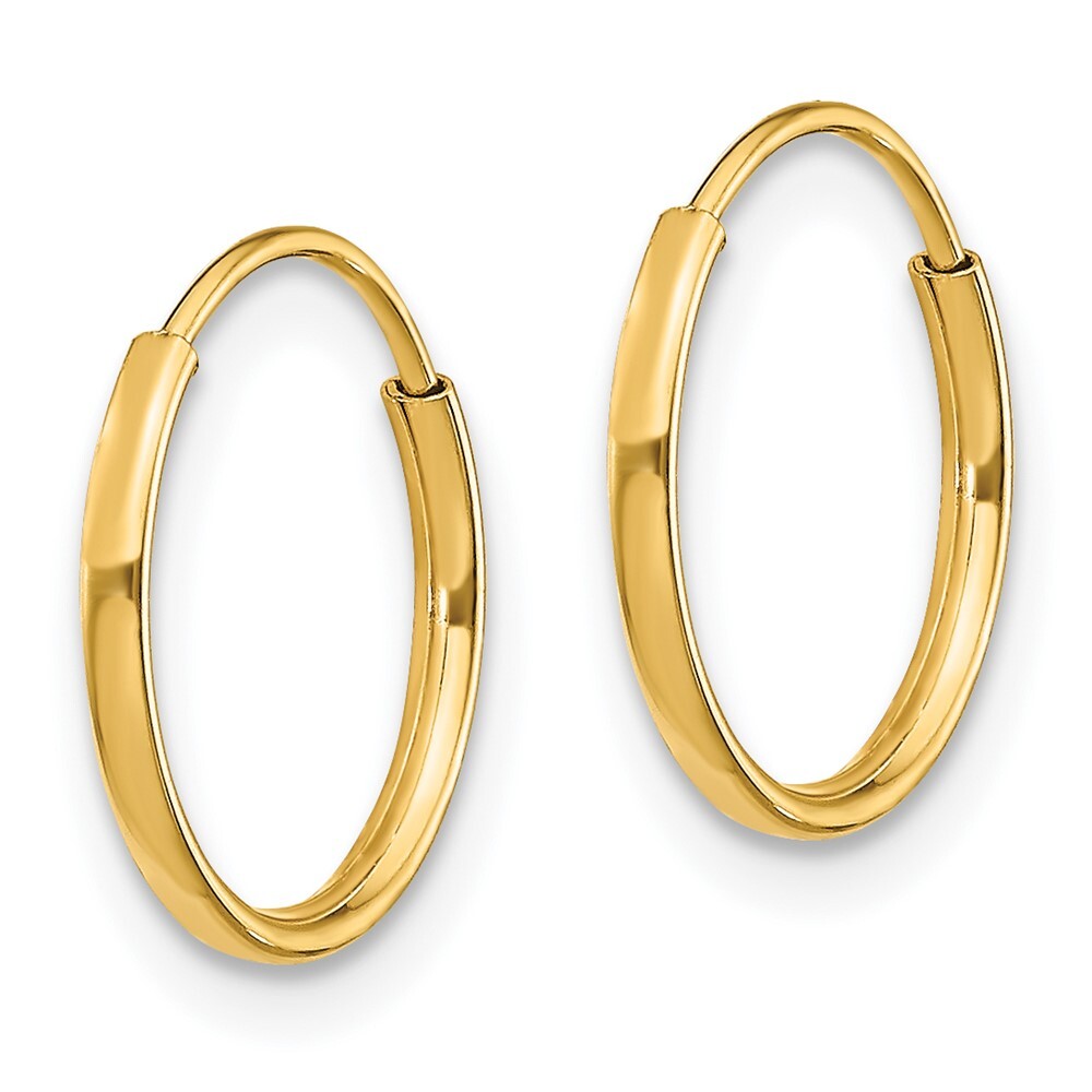 14k Yellow Gold Endless Hoop Earrings Gift for Women