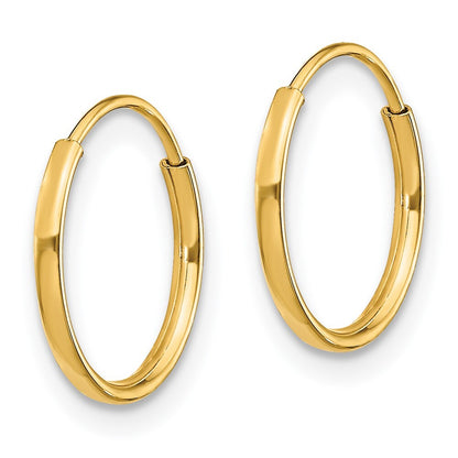 14k Yellow Gold Endless Hoop Earrings Gift for Women