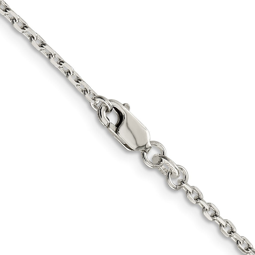 Sterling Silver 2mm Beveled Oval Cable Chain Holiday Gift for Women