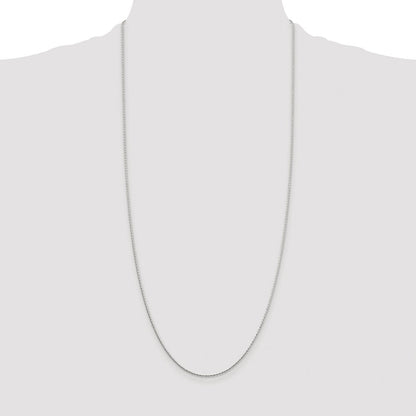 Sterling Silver Rhodium-plated 1.25mm Diamond-cut Round Spiga Chain