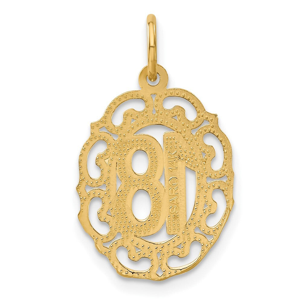14k Yellow Gold #18 Oval Pendant for Women
