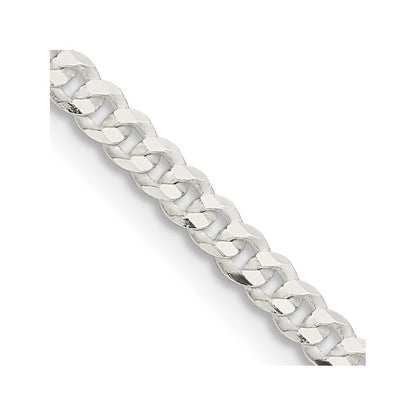 Sterling Silver 3.15mm Flat Curb Chain Necklace