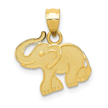 14k Yellow Gold Elephant Charm Pendant