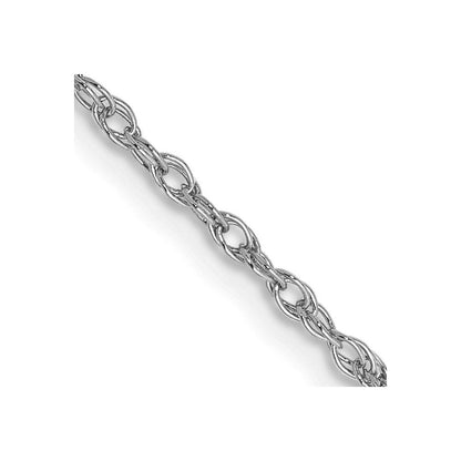 14K White Gold 26 inch 1.3mm Heavy Baby Rope with Lobster Clasp Chain Necklace